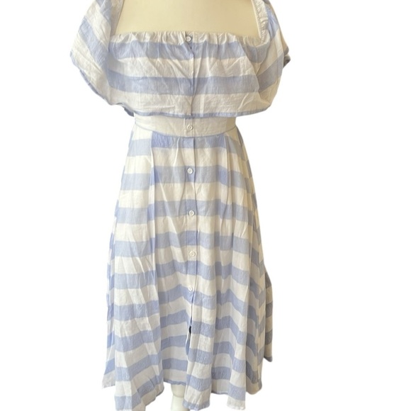 NWT Lulu’s Transatlantic Voyage MIDI Striped Off the Shoulder Dress Size Small - Picture 2 of 8